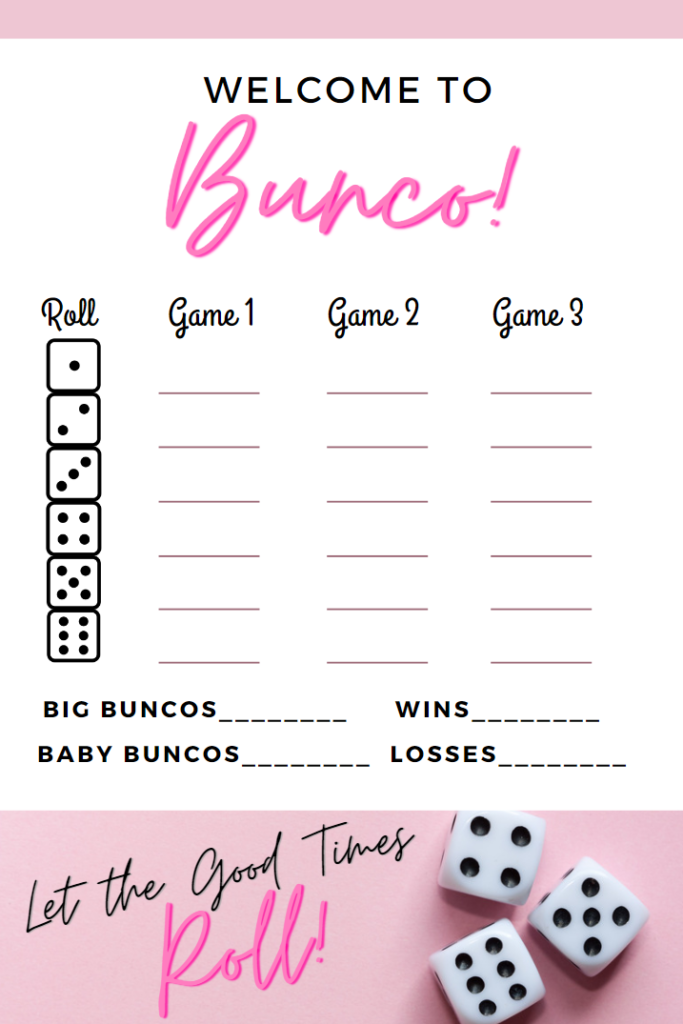 bunco scorecard